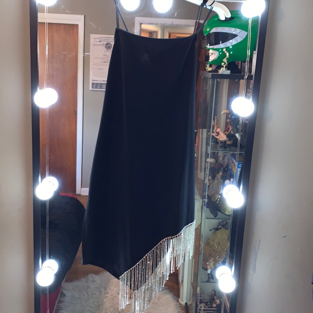 Crisscross Backless Rhinestone hem dress (Never been worn)